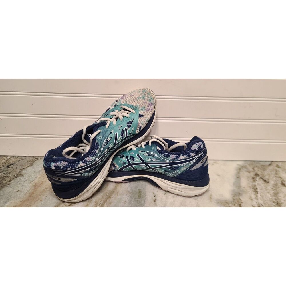 Asics Womens Gel-Cumulus 18 Aqua/Midnight Blue Sneakers Size 9 T780N
